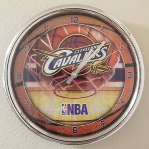 NBA Cleveland Cavaliers Chrome Round‎ Wall Clock 12"
